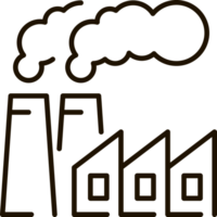 factory air pollution line icon illustration png