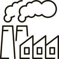 factory air pollution line icon illustration vector