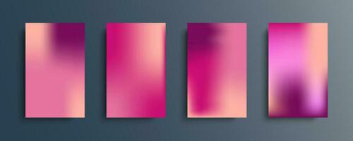 Set of vector gradient backgrounds in bright colors. For brochures, booklets, banners, posters, magazines, branding, social media and other projects. For web and print.