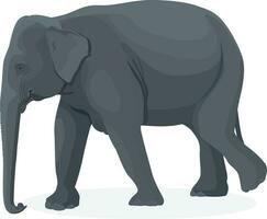 Elephant walking illustration, Big animals, vector