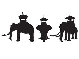 Elephant with ambari - vector silhouette