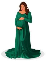 Pregnant women standing vector