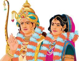 lord sri rama and sita kalyanam ceremony vector