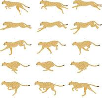 Cheetah - Runing- Animation Spritesheet, realistic animation, animal animation. vector