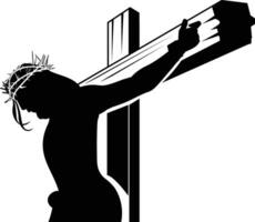 A holy cross, Good Friday The Christian cross, and the Holy Wee with illustrations about Jesus Christ. vector