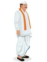 Indian Man Wearing Traditional Dress, Indian politician vector