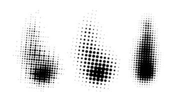 Abstract halftone blot. Monochrome effect shape Dots stroke. Element curve dotted spots vector