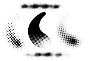 Abstract halftone blot. Monochrome effect shape Dots stroke. Element curve dotted spots vector