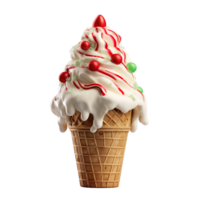 AI generated A pink ice cream with a strawberry on it png