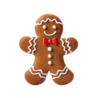 AI generated A cute gingerbread man cookie with icing png