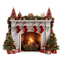 AI generated Christmas Cozy Fireplace png