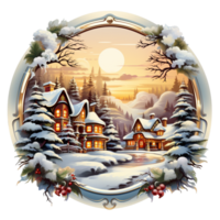 AI generated Round Christmas Frame png