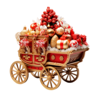 AI generated Christmas sleigh with presents png