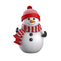 ai généré bonhomme de neige avec rouge chapeau et écharpe png