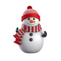 ai generiert Schneemann mit rot Hut und Schal png