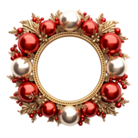 AI generated Gold Christmas Wreath png