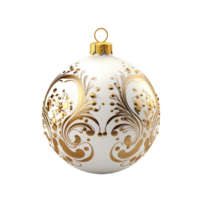 AI generated Decorative gold ball ornament model png