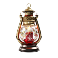 AI generated christmas lantern with candles png