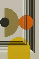 Abstract Poster, Mid Century Modern, Colorful Prints, Geometric Art Print vector