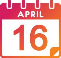 16 April Vector Icon
