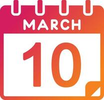 10 March Vector Icon