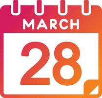 28 March Vector Icon