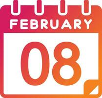 8 February Vector Icon