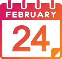 24 February Vector Icon