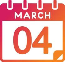 4 March Vector Icon