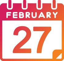27 February Vector Icon