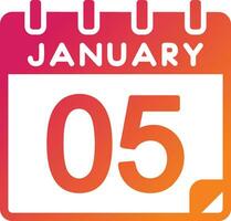 5 January Vector Icon