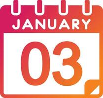 3 January Vector Icon