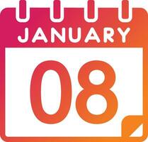 8 January Vector Icon