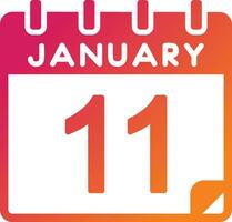 11 January Vector Icon