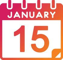 15 January Vector Icon