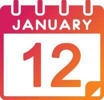 12 January Vector Icon
