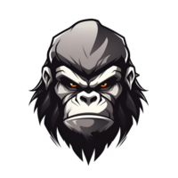 AI generated Cartoon Style Gorilla Illustration Painting Drawing No Background Perfect for Print on Demand Merchandise AI Generative png