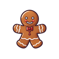 AI generated Cartoon Style Gingerbread Man Cookie Christmas Cookie Man Illustration No Background Perfect for Print on Demand Merchandise AI Generative png