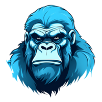 AI generated Cartoon Style Gorilla Illustration Painting Drawing No Background Perfect for Print on Demand Merchandise AI Generative png