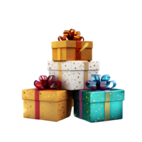 AI generated Christmas Gifts Boxes Christmas Gifts No Background AI Generative png