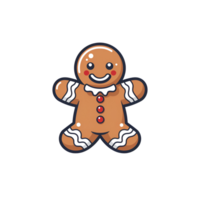 AI generated Cartoon Style Gingerbread Man Cookie Christmas Cookie Man Illustration No Background Perfect for Print on Demand Merchandise AI Generative png