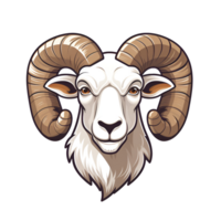 AI generated Ram Artistic Style Illustration Cartoon Painting Drawing No Background Perfect for Print on Demand Merchandise AI Generative png