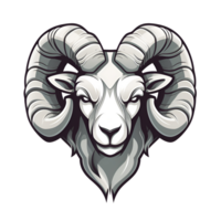 AI generated Ram Artistic Style Illustration Cartoon Painting Drawing No Background Perfect for Print on Demand Merchandise AI Generative png