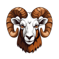 AI generated Ram Artistic Style Illustration Cartoon Painting Drawing No Background Perfect for Print on Demand Merchandise AI Generative png