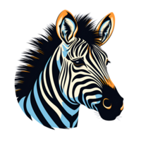 ai gerado desenho animado estilo zebra ilustração não fundo perfeito para impressão em exigem mercadoria ai generativo png