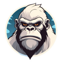 AI generated Cartoon Style Gorilla Illustration Painting Drawing No Background Perfect for Print on Demand Merchandise AI Generative png