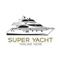 yate barco logo vector ilustración, Perfecto para club logo y alquiler empresa logo