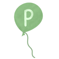 vert ballon alphabet png