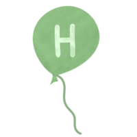 verde balão alfabeto png
