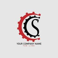 Gear letter CS logo icon design vector